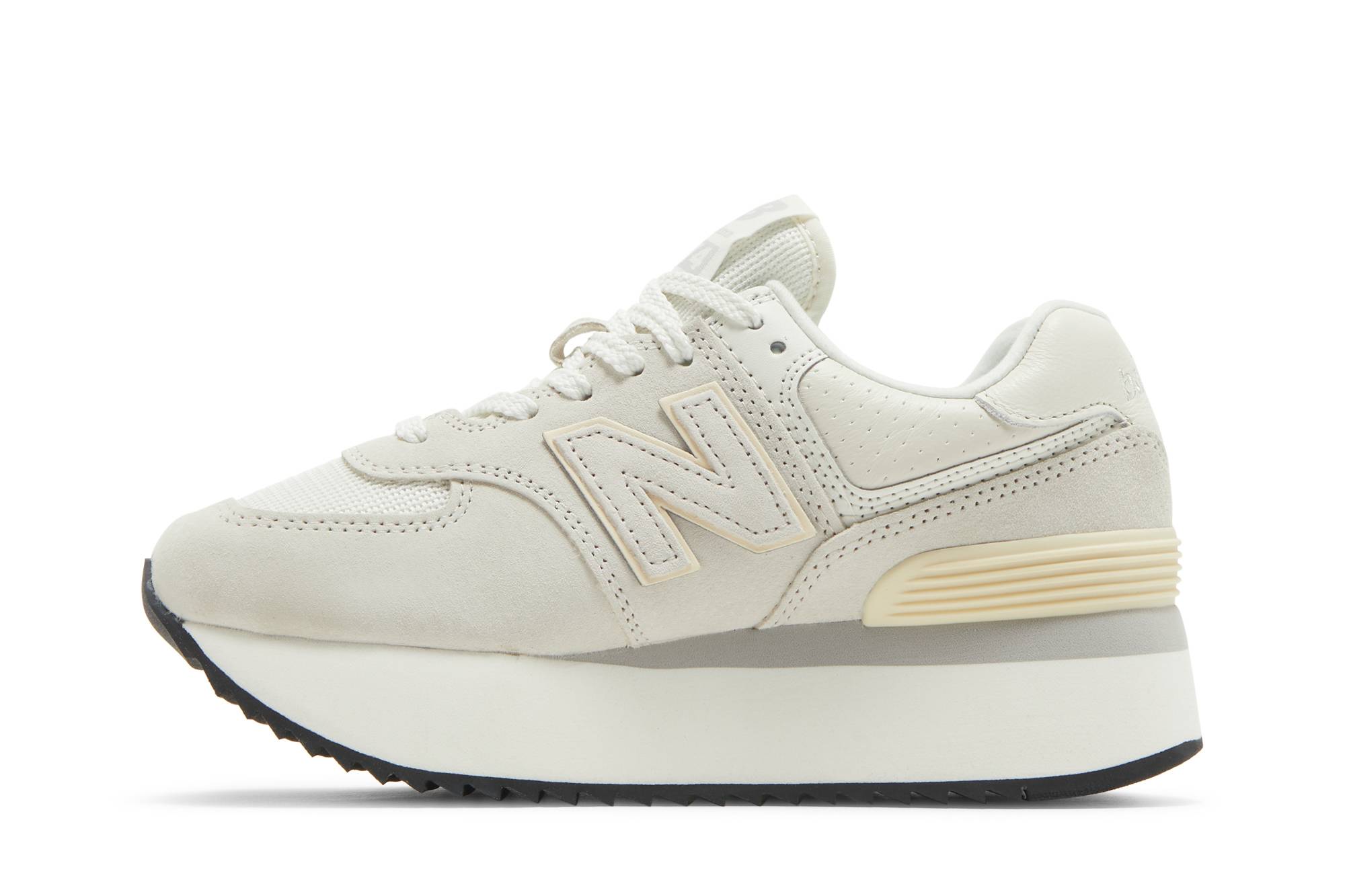 (Women) New Balance 574+ White Grey WL574ZAA Nicesnk